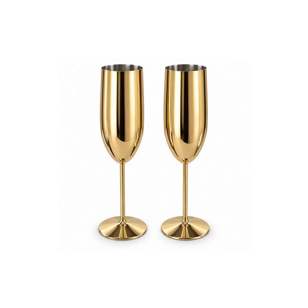 Private Pour | Gold Champagne Flutes