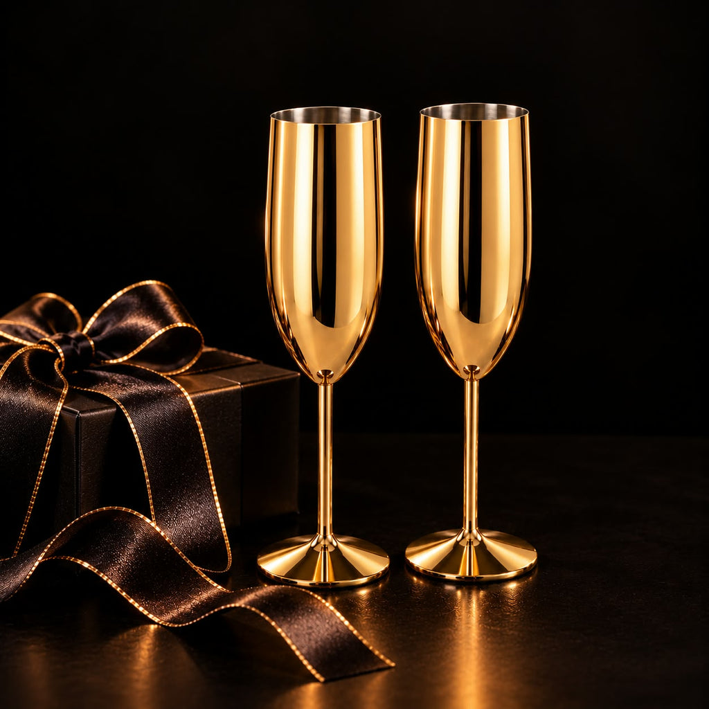Private Pour | Gold Champagne Flutes